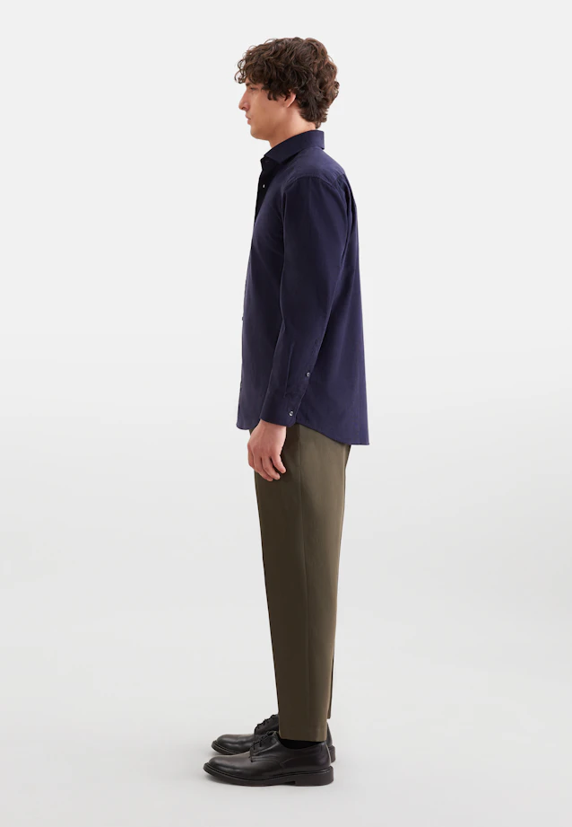 Regular Chemise décontractée Uni in Bleu Foncé |  Seidensticker Onlineshop