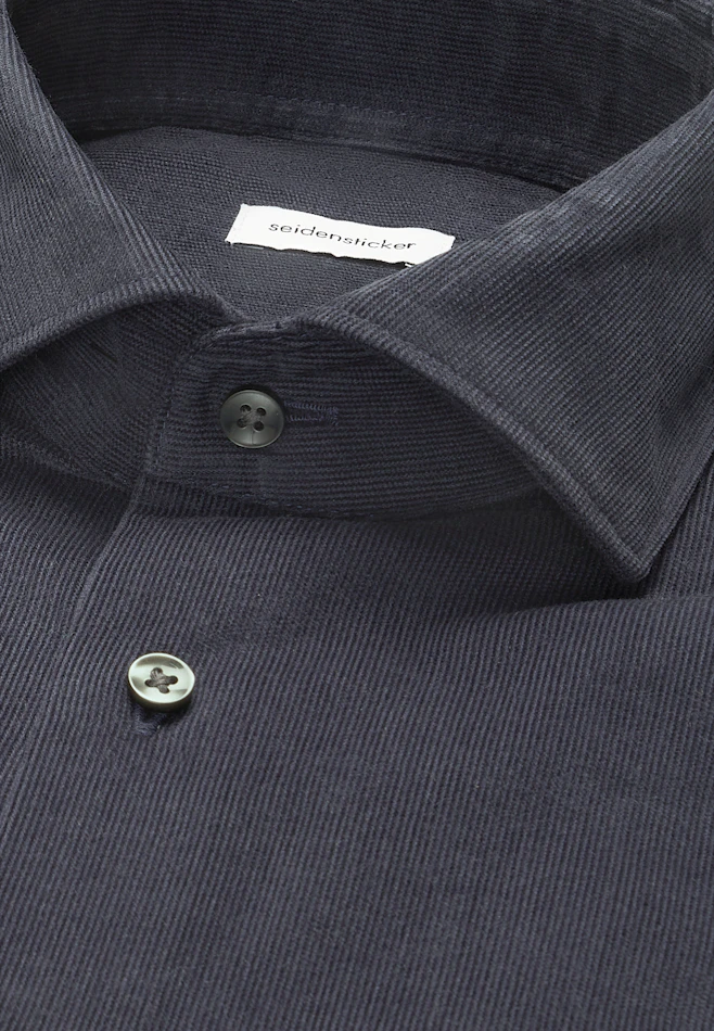 Regular Chemise décontractée Uni dans Bleu Foncé | Boutique en ligne Seidensticker