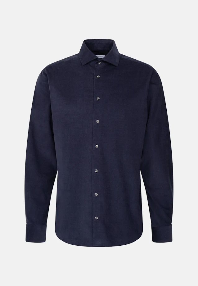 Regular Chemise décontractée Uni in Bleu Foncé |  Seidensticker Onlineshop