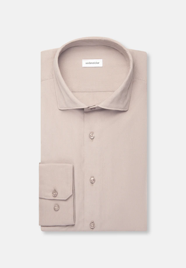 Regular Chemise décontractée Uni in Beige |  Seidensticker Onlineshop