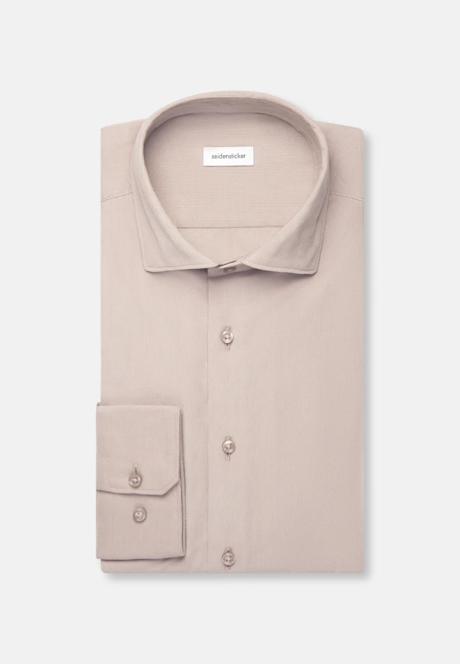 Regular Chemise décontractée Uni dans Beige | Boutique en ligne Seidensticker