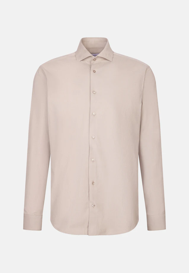 Regular Chemise décontractée Uni in Beige |  Seidensticker Onlineshop