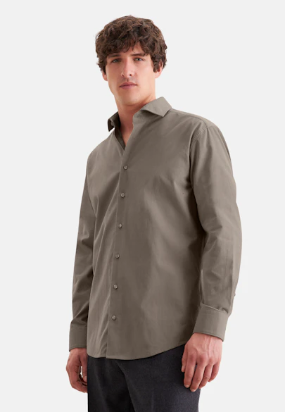 Regular Casual Hemd Uni in Braun |  Seidensticker Onlineshop