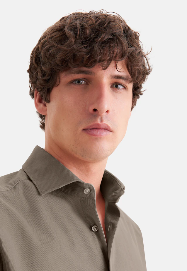 Regular Chemise décontractée Uni in Marron |  Seidensticker Onlineshop