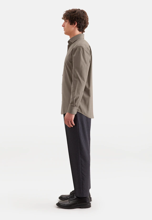 Regular Chemise décontractée Uni in Marron |  Seidensticker Onlineshop