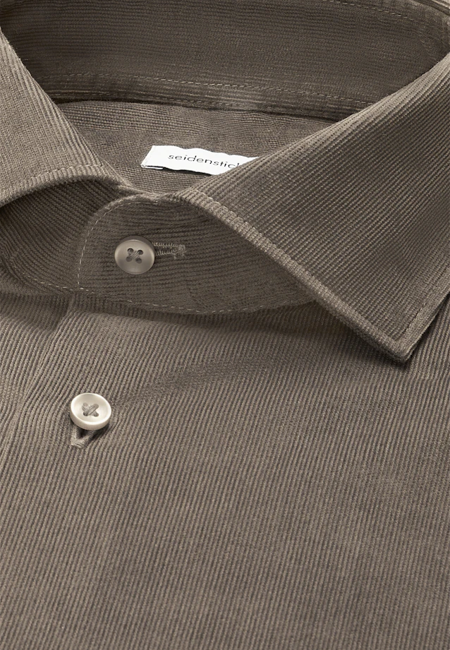 Regular Chemise décontractée Uni in Marron |  Seidensticker Onlineshop