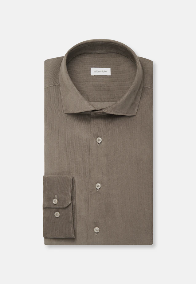 Regular Chemise décontractée Uni in Marron |  Seidensticker Onlineshop