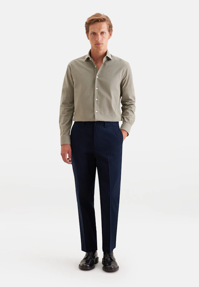 Regular Chemise décontractée Uni in Vert |  Seidensticker Onlineshop