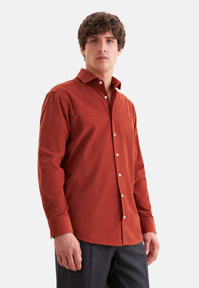 Regular Casual Hemd Uni in Orange | Seidensticker Onlineshop