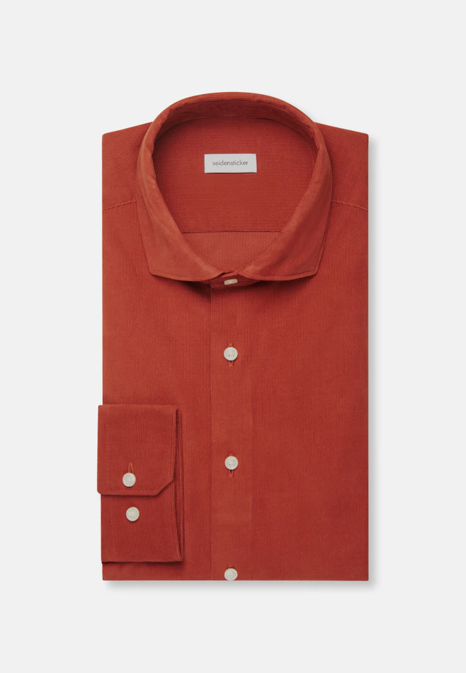 Regular Chemise décontractée Uni dans Orange | Boutique en ligne Seidensticker