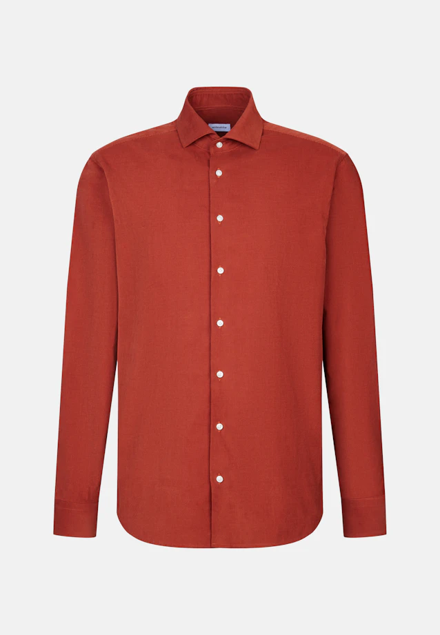 Regular Chemise décontractée Uni in Orange |  Seidensticker Onlineshop