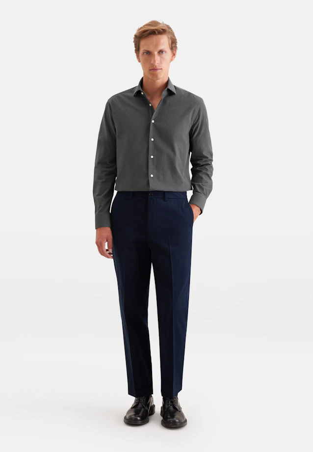 Regular Chemise décontractée Uni in Gris |  Seidensticker Onlineshop