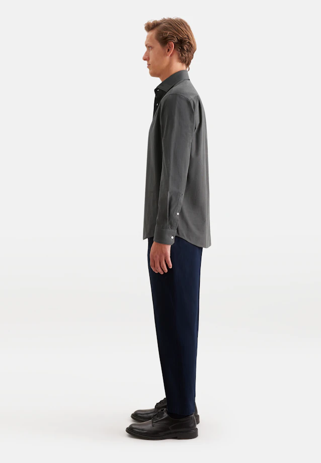 Regular Chemise décontractée Uni in Gris |  Seidensticker Onlineshop