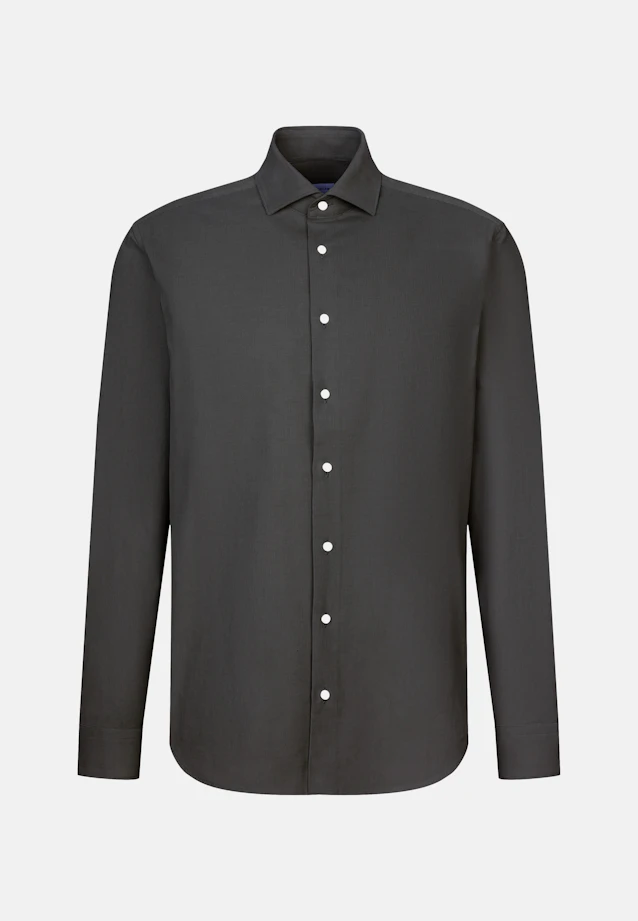 Regular Chemise décontractée Uni in Gris |  Seidensticker Onlineshop