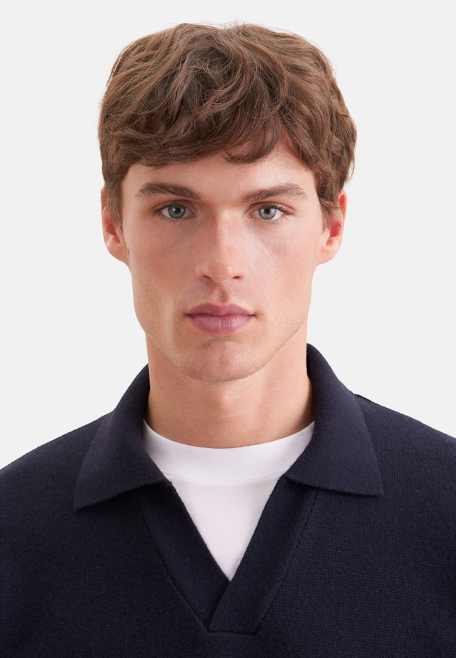 Collar Pullover Uni in Dunkelblau |  Seidensticker Onlineshop