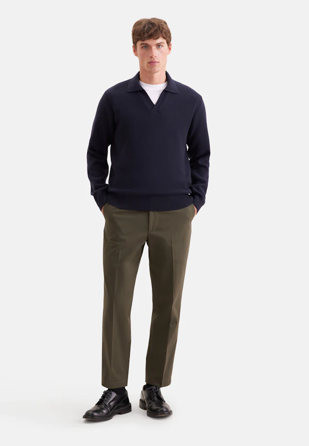 Collar Pullover Uni in Dunkelblau |  Seidensticker Onlineshop