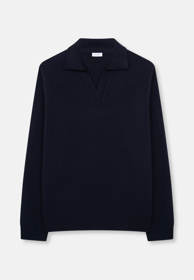 Collar Pullover Uni in Dunkelblau |  Seidensticker Onlineshop