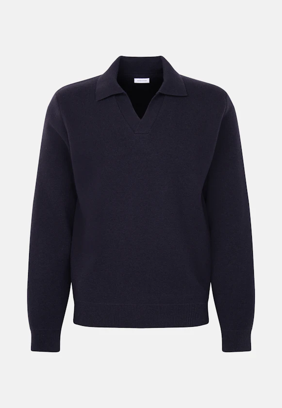 Collar Pullover Uni in Dunkelblau |  Seidensticker Onlineshop