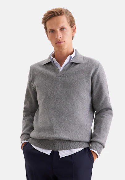 Regular Pullover Uni in Grau |  Seidensticker Onlineshop