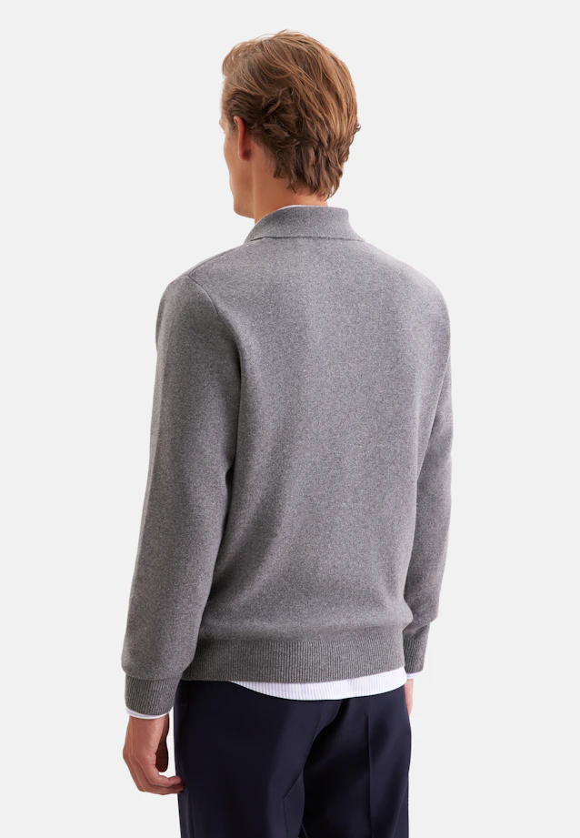Collar Pullover Uni in Grey |  Seidensticker Onlineshop