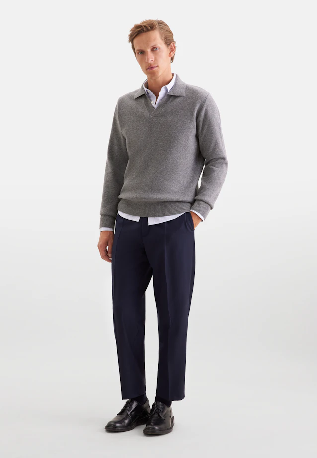 Regular Pullover Uni in Grau |  Seidensticker Onlineshop