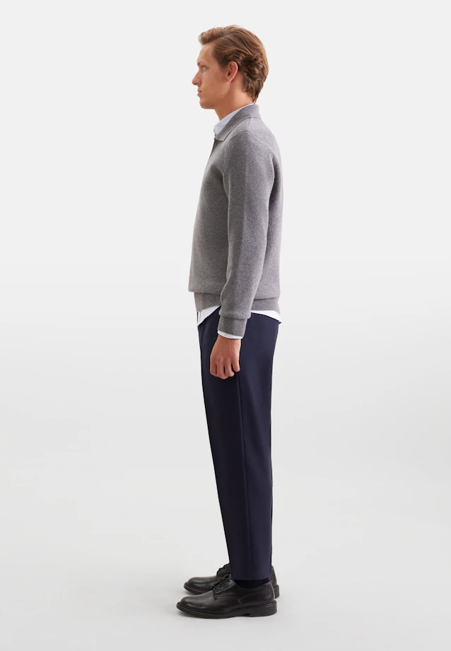 Collar Pullover Uni in Grey |  Seidensticker Onlineshop