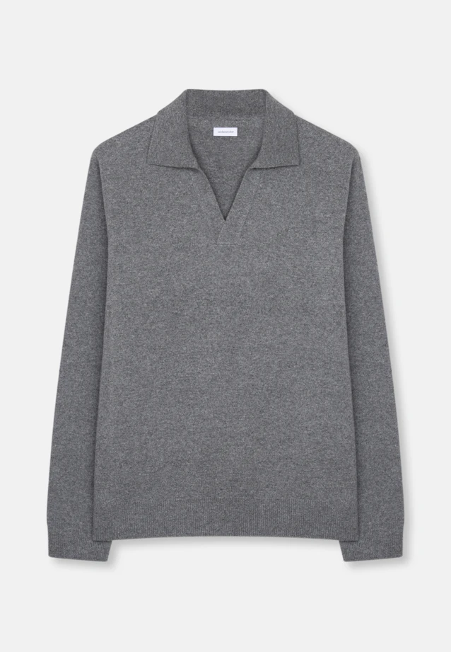 Collar Pullover Uni in Grey |  Seidensticker Onlineshop