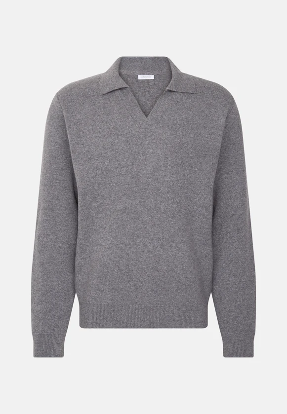 Collar Pullover Uni in Grey |  Seidensticker Onlineshop