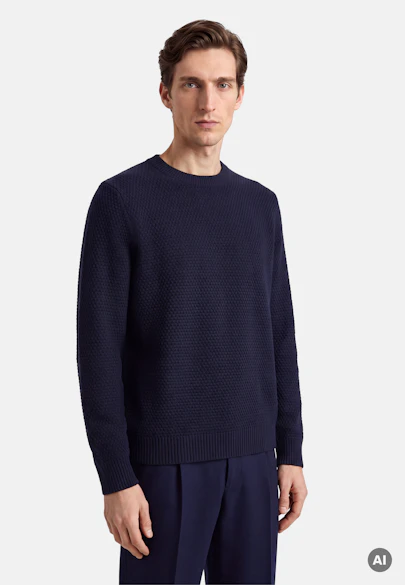 Regular Pullover Struktur in Dunkelblau |  Seidensticker Onlineshop