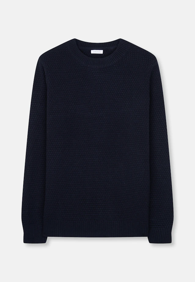 Regular Pullover Struktur in Dunkelblau |  Seidensticker Onlineshop