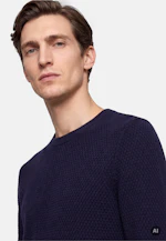 Regular Pullover Struktur in Dunkelblau |  Seidensticker Onlineshop