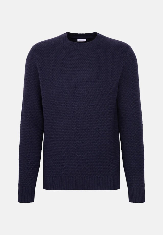 Regular Pullover Struktur in Dunkelblau |  Seidensticker Onlineshop