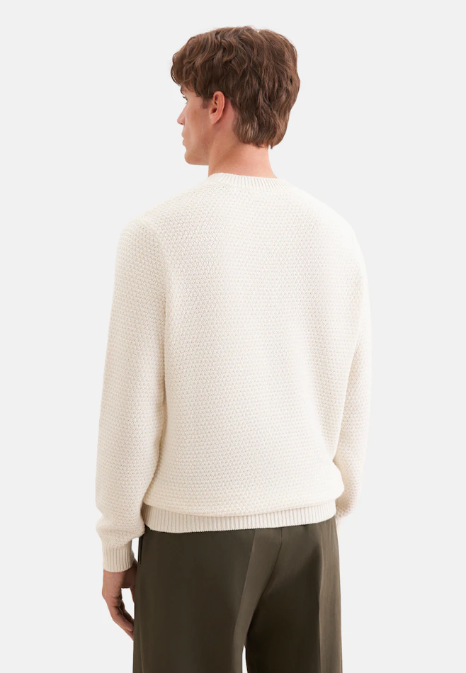 Regular Pullover Struktur in Ecru | Seidensticker Onlineshop