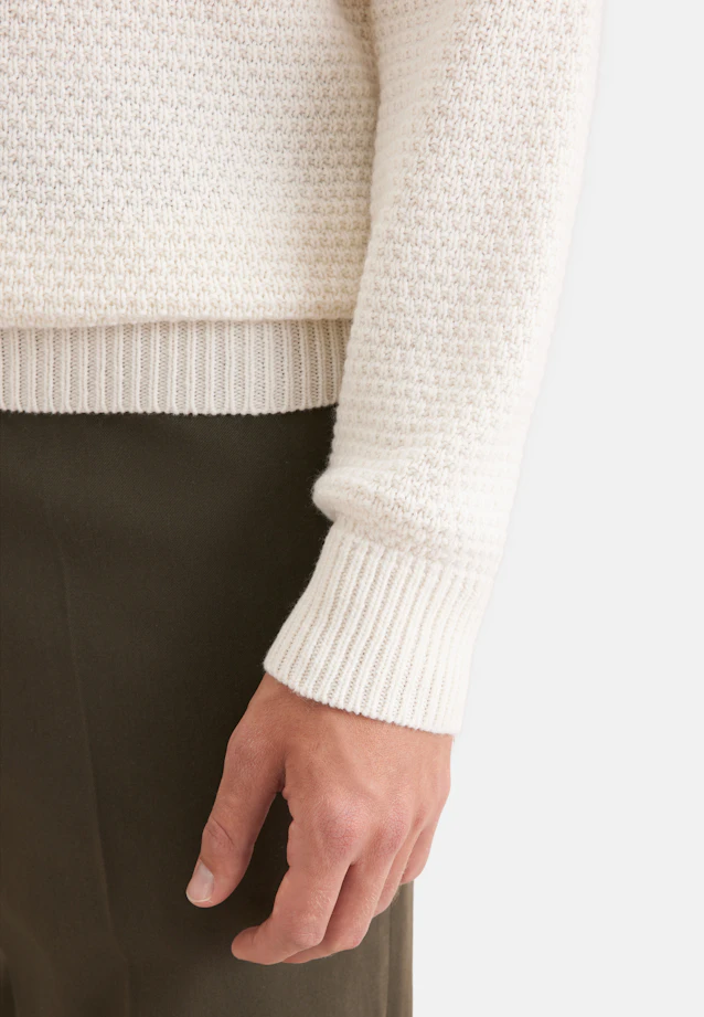 Regular Pullover Struktur in Ecru |  Seidensticker Onlineshop