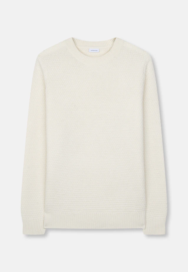 Regular Pullover Struktur in Ecru |  Seidensticker Onlineshop