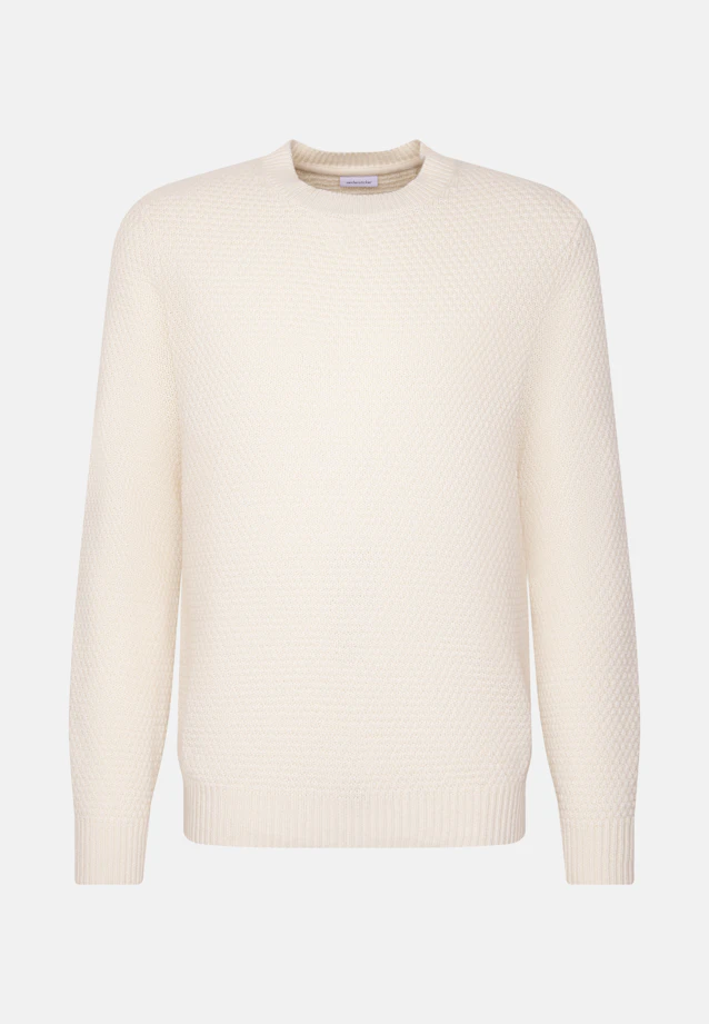 Regular Pullover Struktur in Ecru |  Seidensticker Onlineshop