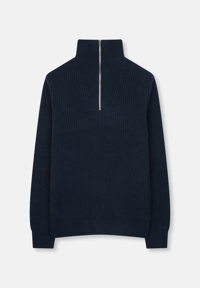 Stand Up Collar Troyer Uni in Dunkelblau | Seidensticker online shop