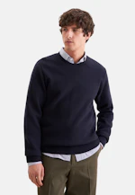 Regular Pullover Uni in Dunkelblau |  Seidensticker Onlineshop