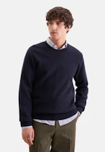 Regular Pullover Uni in Dunkelblau |  Seidensticker Onlineshop