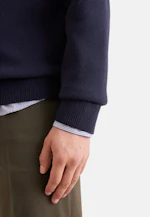 Round neck Pullover Uni in Dunkelblau |  Seidensticker Onlineshop