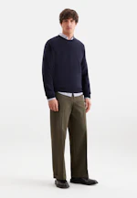 Round neck Pullover Uni in Dunkelblau |  Seidensticker Onlineshop