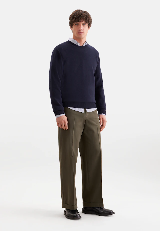 Regular Pullover Uni in Dunkelblau |  Seidensticker Onlineshop