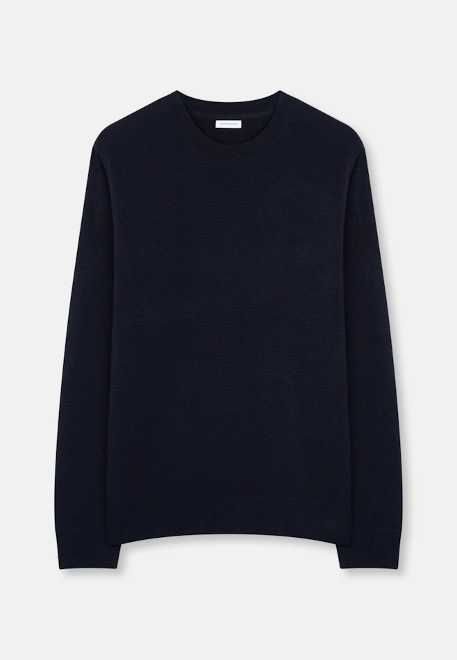 Round neck Pullover Uni in Dunkelblau | Seidensticker online shop
