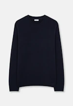 Round neck Pullover Uni in Dunkelblau |  Seidensticker Onlineshop