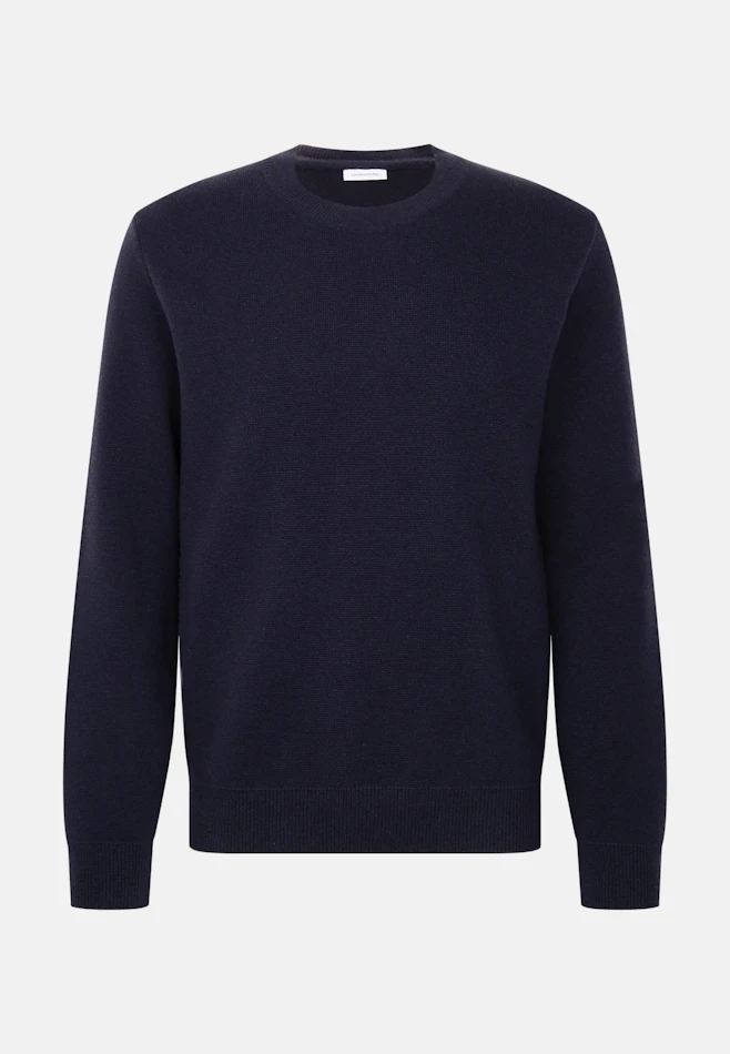 Round neck Pullover Uni in Dunkelblau | Seidensticker online shop