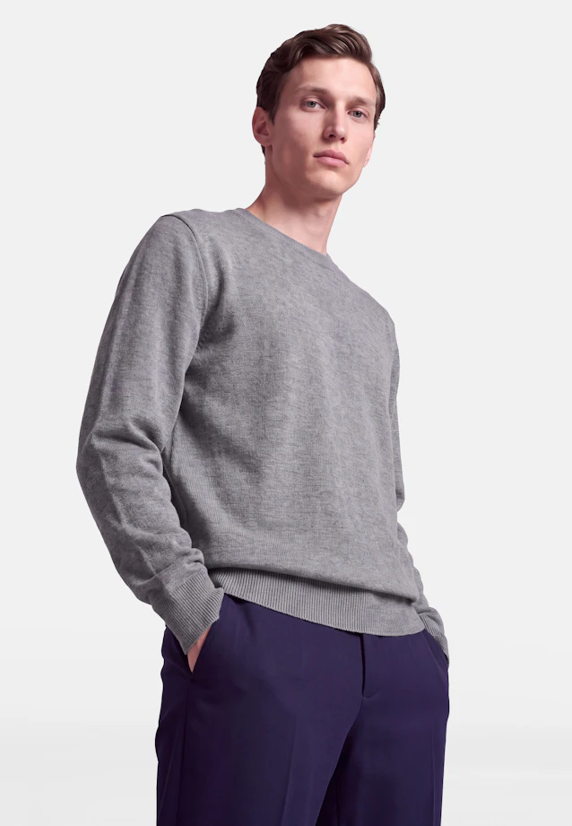 Regular Pullover Uni in Grau |  Seidensticker Onlineshop