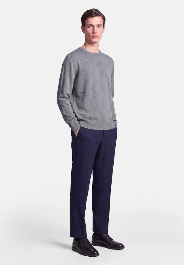 Regular Pullover Uni in Grau |  Seidensticker Onlineshop