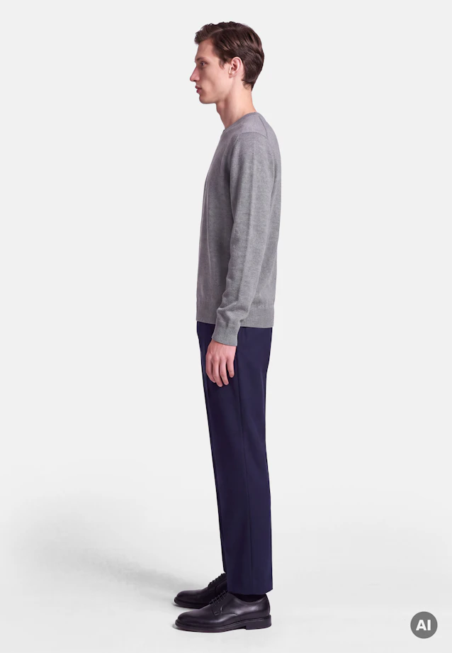 Regular Pullover Uni in Grau |  Seidensticker Onlineshop