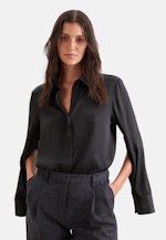 Shirt blouse with high sleeve slits made of 100% silk in Schwarz |  Seidensticker Onlineshop