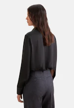 Shirt blouse with high sleeve slits made of 100% silk in Schwarz |  Seidensticker Onlineshop
